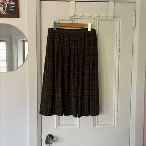 Vintage Plaid Pleated Chiffon Skirt